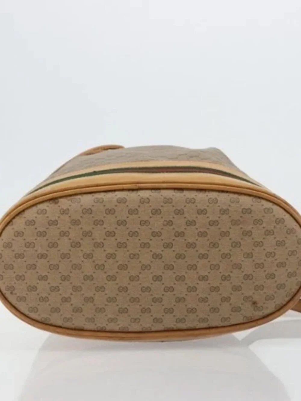 GUCCI Micro GG Supreme Web Sherry Line Bag PVC Beige 001 115 4793 Auth 182369 - Picture 7 of 16
